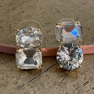 Kate Spade large two stone stud earrings.